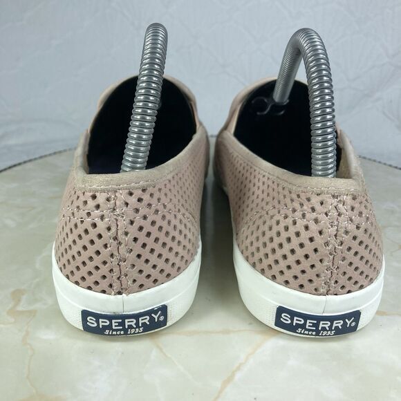 Sperry Top Sider Shoes Womens 6.5 Pink Leather Seaside Perforated Summer Loafers - Picture 8 of 12